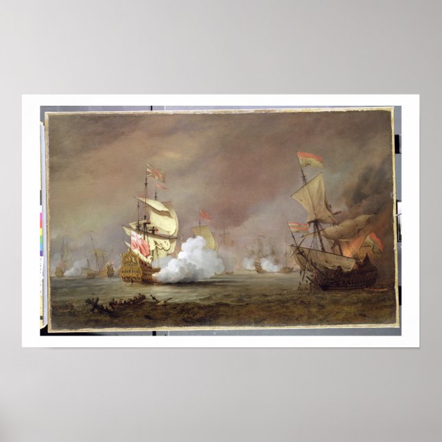 Póster Batalha marítima das guerras anglo-neerlandesas, c (Frente)