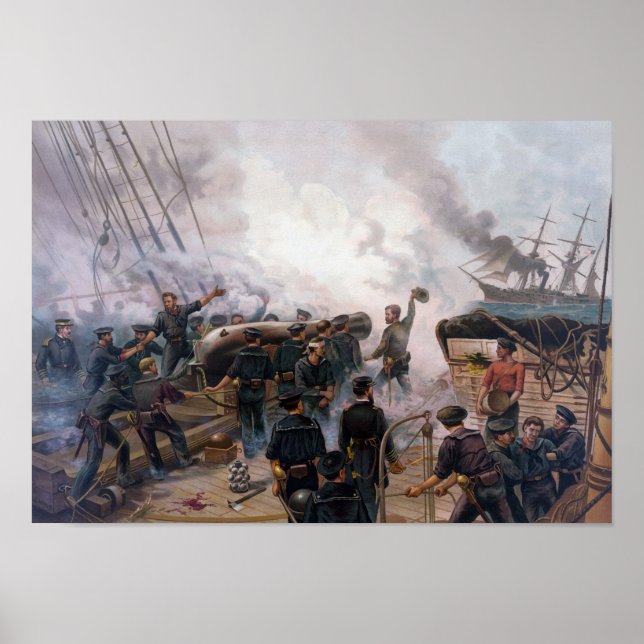 Póster Batalha Naval Da Guerra Civil - Kearsarge E Alabam (Frente)