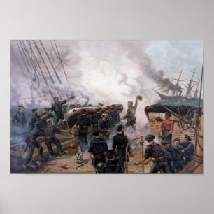 Póster Batalha naval de guerra civil - Kearsarge e