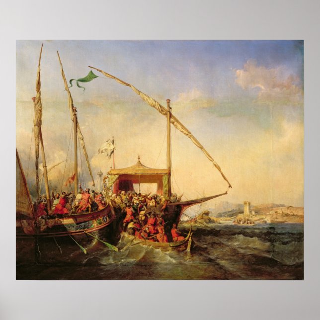 Póster Batalha Naval de Imbre em 1346, 1842 (Frente)