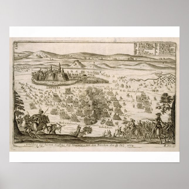 Póster Batalha perto da cidade de Levice em 1664, ilustra (Frente)