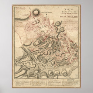 Póster Batalha revolucionária da guerra do mapa de