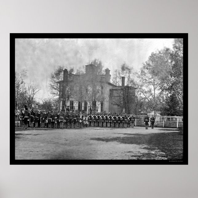 Póster Batalhão Marinho em Formação, Washington, DC 1864 (Frente)