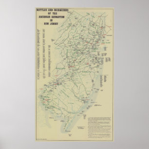 Poster Batalhas da guerra revolucionária no mapa de