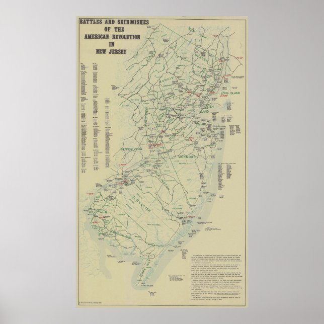 Poster Batalhas da Guerra Revolucionária no Mapa de Nova  (Frente)