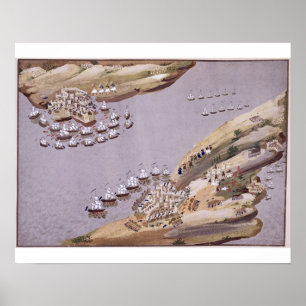 Póster Batalhas para as ilhas de Creta e Samos, placa
