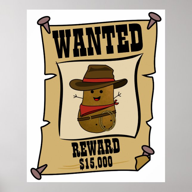 Poster Batata Cowboy Procurado (Frente)