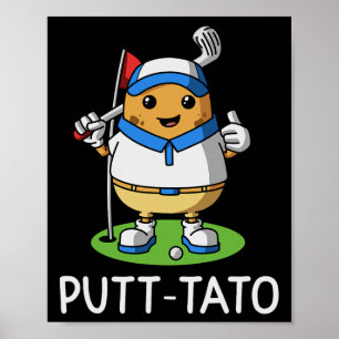 Poster Batata de Golfe Putt-tato Batata Jogador de Golfe