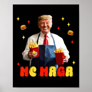 Poster Batata Frita Mega Mc Trump Divertida Comida Rápida