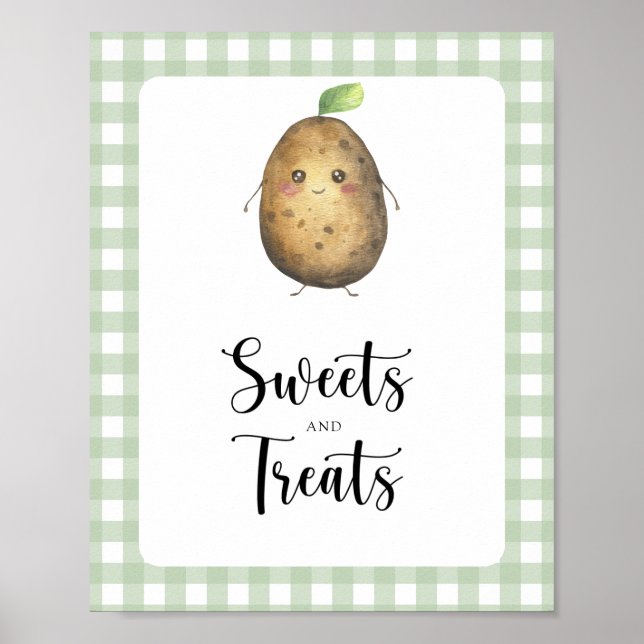 Poster Batata pequena - doces e guloseimas para chá de be (Frente)