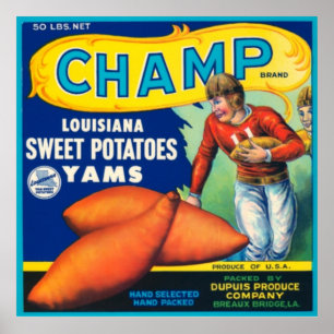 Póster Batatas doces de Louisiana do campeão