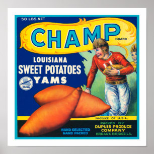 Póster Batatas doces do campeão do vintage