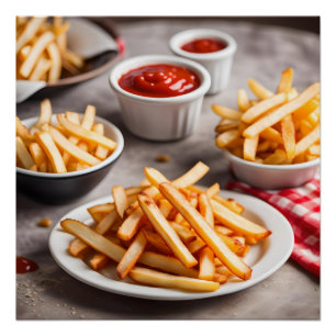 Póster Batatas Fritas & Ketchup