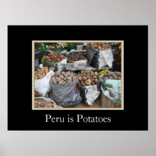 Póster Batatas peruanas - tenda do mercado
