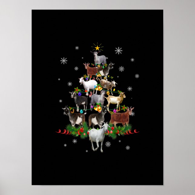 Poster Bate no Natal, Árvore Neve, Gato de Natal (Frente)