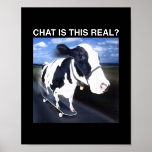 Poster Bate-papo Isso é skate de vaca engraçado meme 