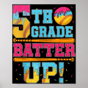 Poster Batedor de 5 para Cima Softball Basball B