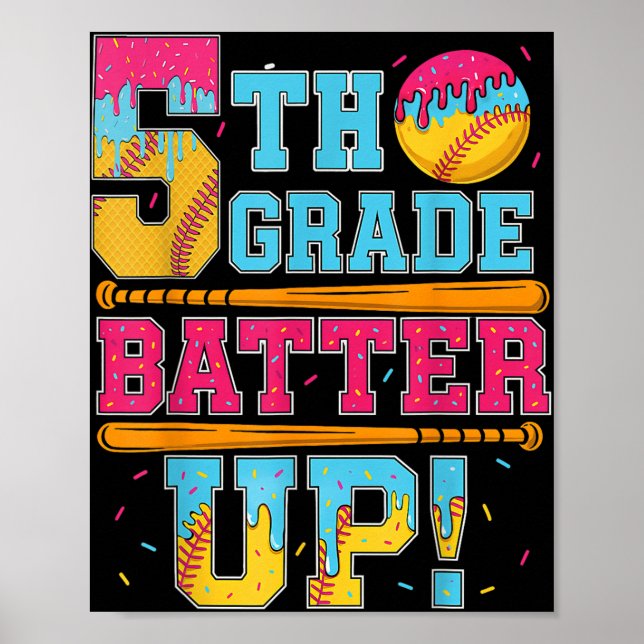 Poster Batedor de 5 para Cima Softball Basball B (Frente)