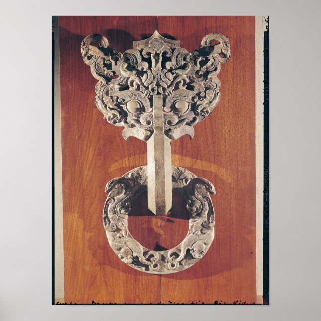 Póster Batedor de porta P'u shou com design taotie (Frente)