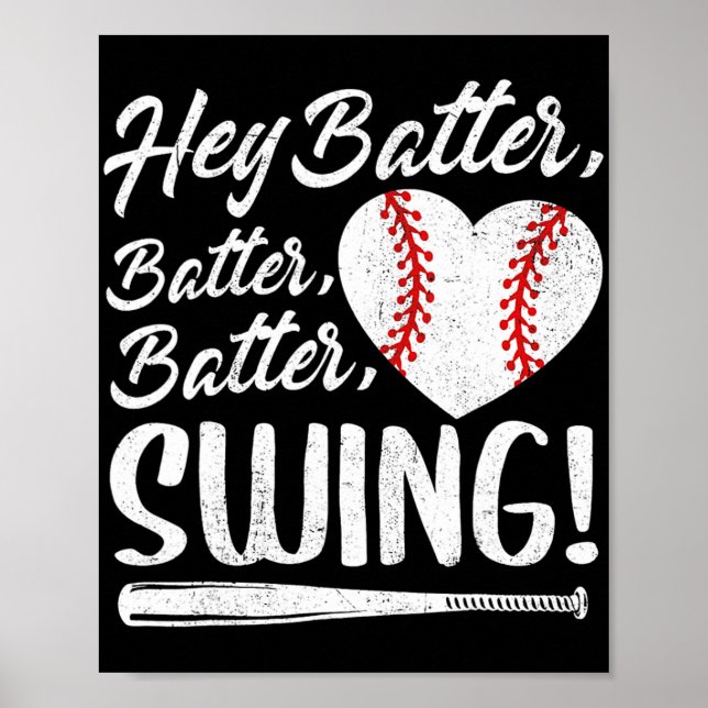 Poster Batedor Swing Baseball Coração Mãe Mulher Fofa (Frente)