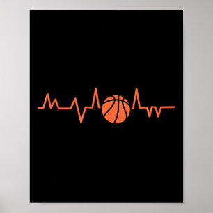 Poster Bateria de Coração de Basquete - 1