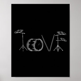 Poster Bateria do Amor Feliz Dia dos Namorados Baterista