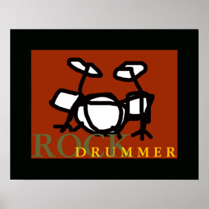 Póster baterista da rocha