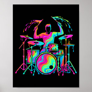 Poster Baterista legal tocador de bateria homens crianças