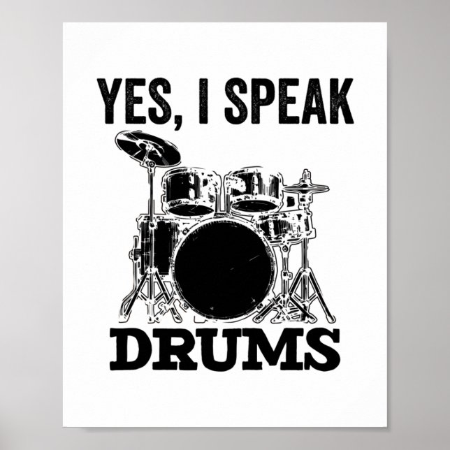 Poster Baterista | Presente para tambores de instrumentos (Frente)