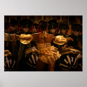 Poster Bateristas de Candombe e vedete durante o carnaval