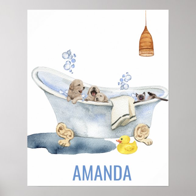 Poster Bath Bath Bonito Cuppies Kitten Bath Decor (Frente)