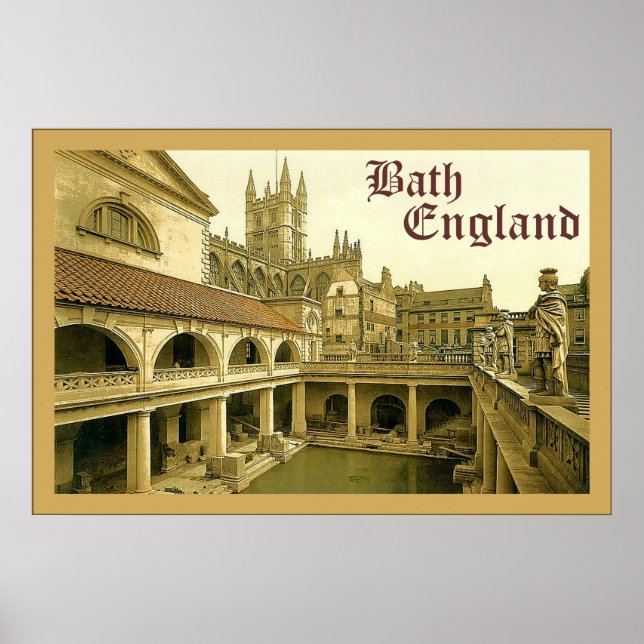 Póster Bath ~ England ~ Viagens vintage (Frente)