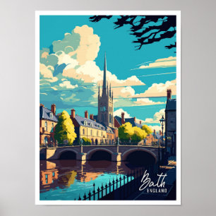 Poster Bath England Vintage Familiar Viagem