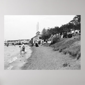 Poster Bath House, Ilha Bois Blanc, MI 1903