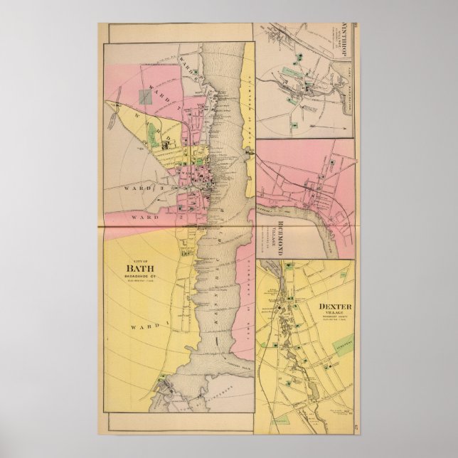 Póster Bath, Sagadahoc Co (Frente)