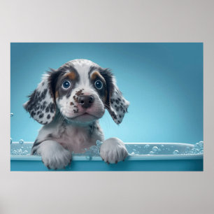 Poster Bath Tub Pup
