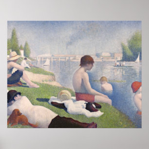 Poster Bathers de Georges Pierre Seurat   em Asni�res,