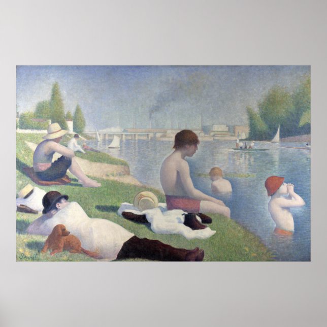 Poster Bathers Georges Seurat Neo Impressionista (Frente)