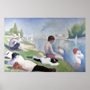 Poster Bathers na pintura de Asnières por Georges Seurat