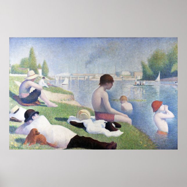 Poster Bathers na pintura de Asnières por Georges Seurat (Frente)