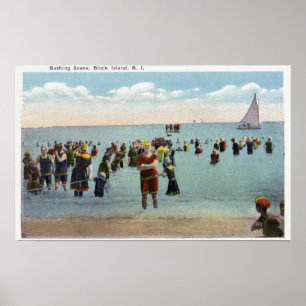 Póster Bathers na praia