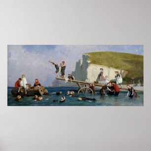 Poster Bathing at Etretat