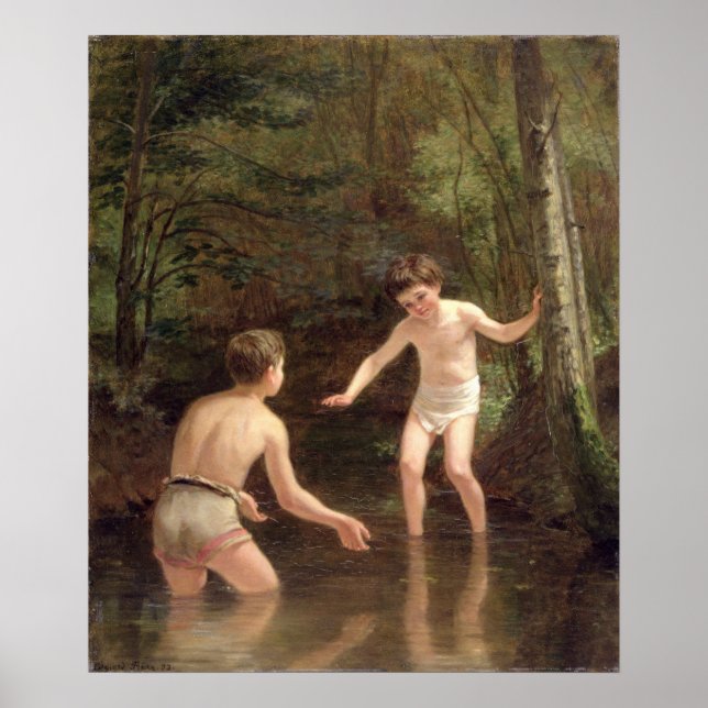 Poster Bathing Boys, 1873 (Frente)