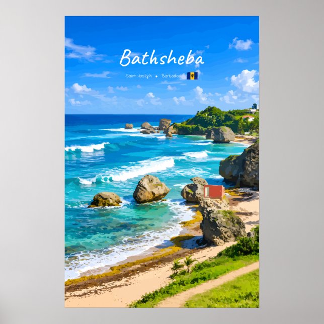 Poster Bathsheba, Barbados - Costa de Praia Tropical (Frente)