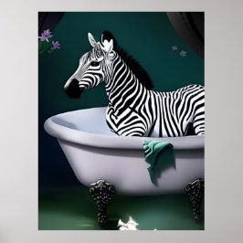 Poster Bathtub Zebra
