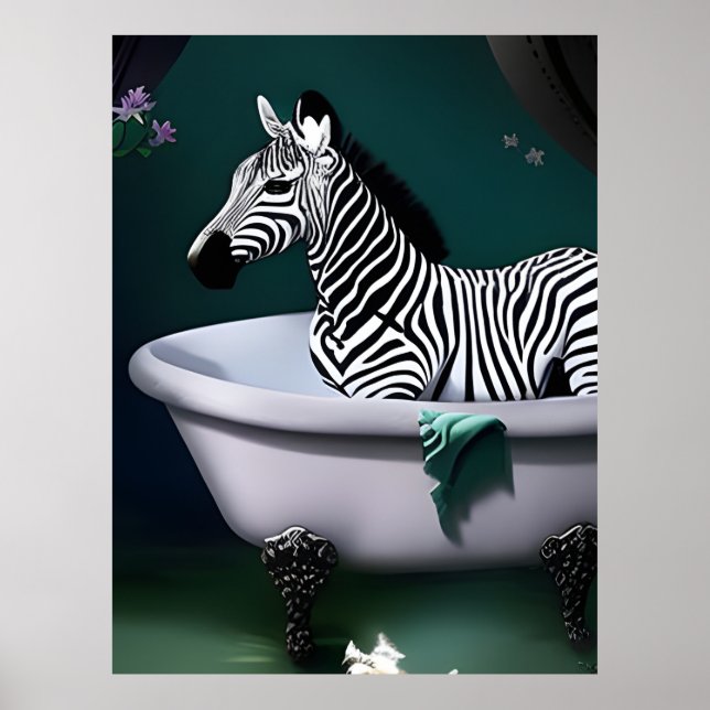 Poster Bathtub Zebra (Frente)