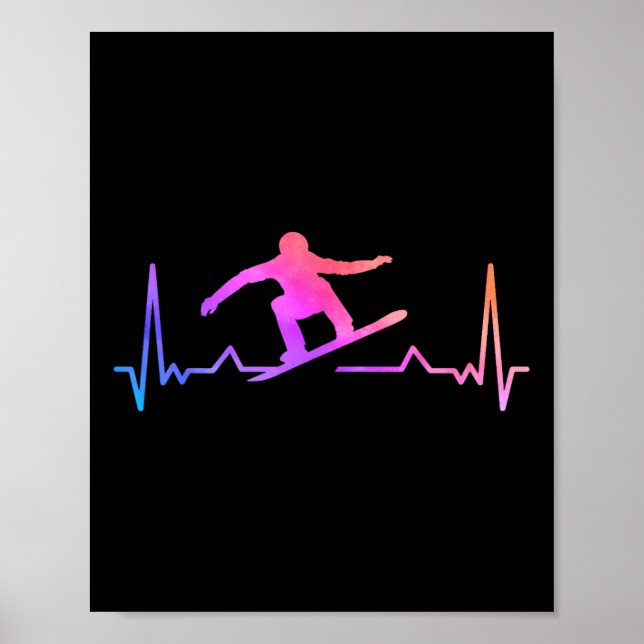 Poster Batida de Neve 80s 90s Retro Winter Snowboard (Frente)