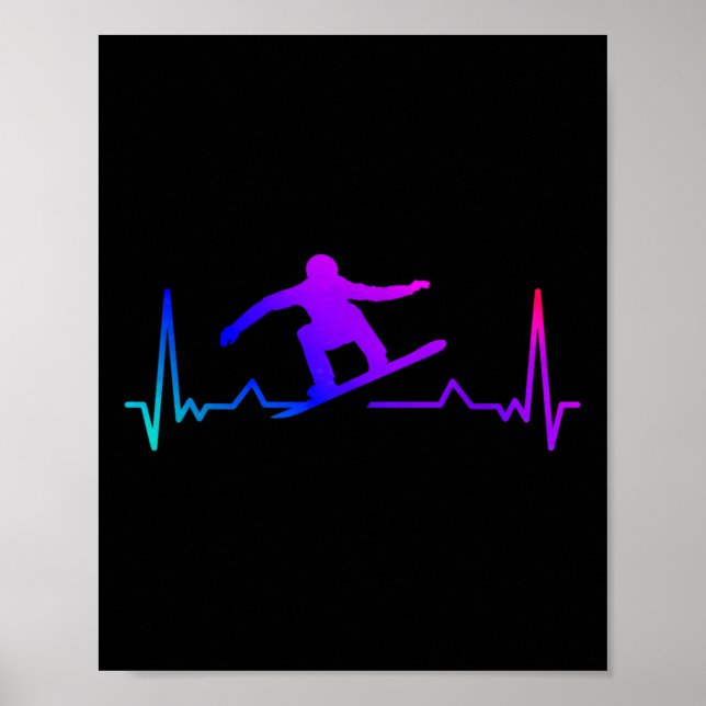 Poster Batida de Neve 80s 90s Retro Winter Snowboard (Frente)
