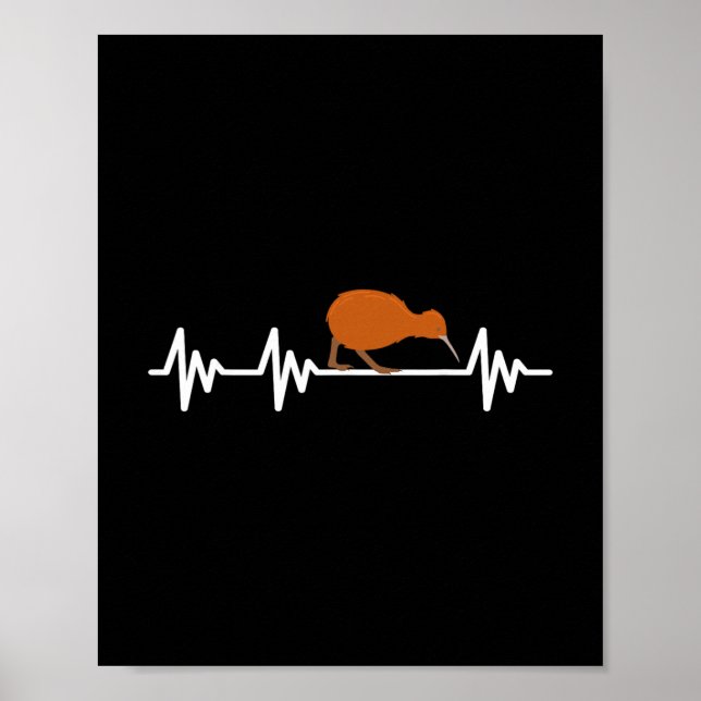 Poster Batida do Coração Bandeira da Nova Zelândia Pássar (Frente)