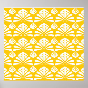 Poster Batik indonésio: kawung, gurda motifs.